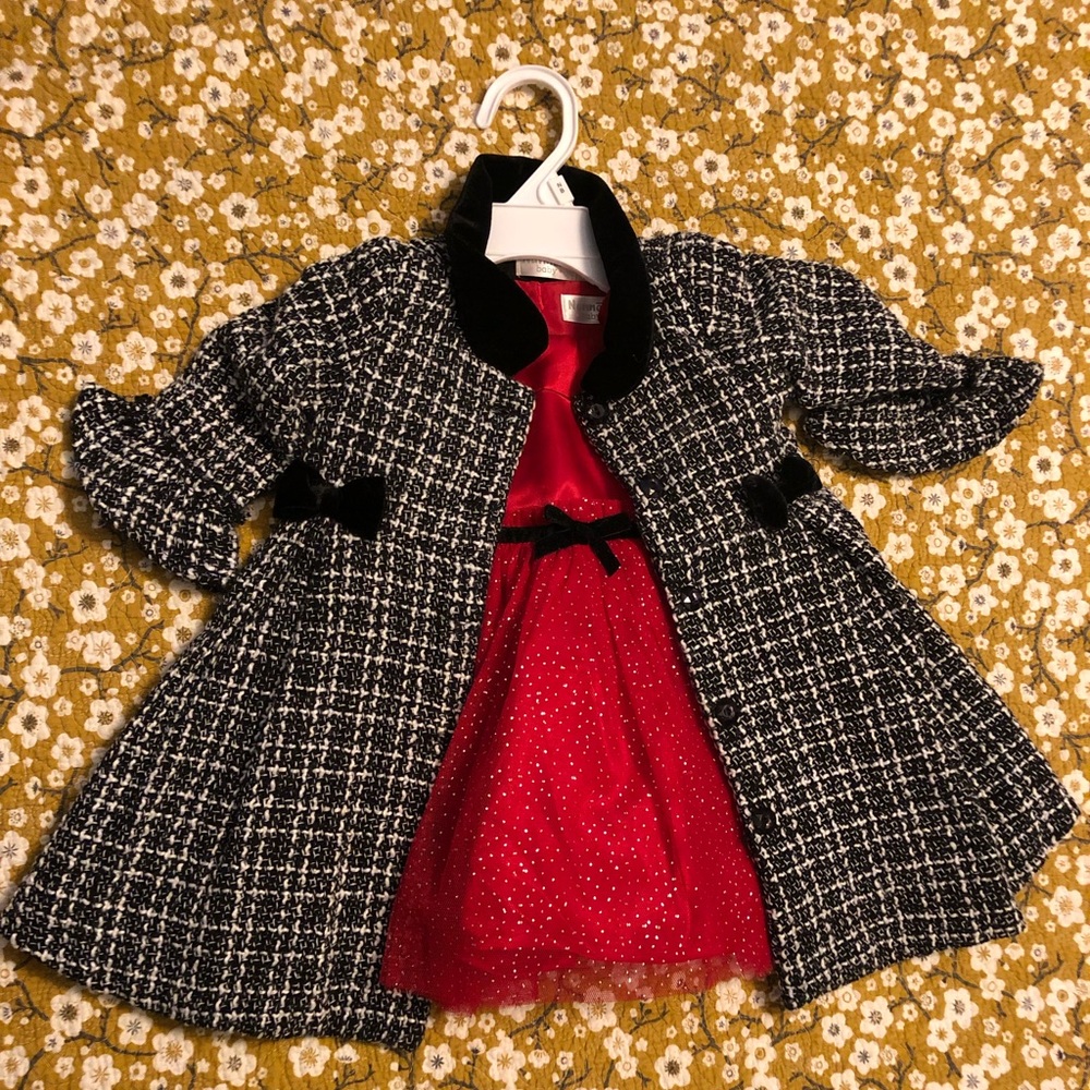 Nannette baby dress with overcoat size 6-9 months